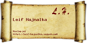 Leif Hajnalka névjegykártya